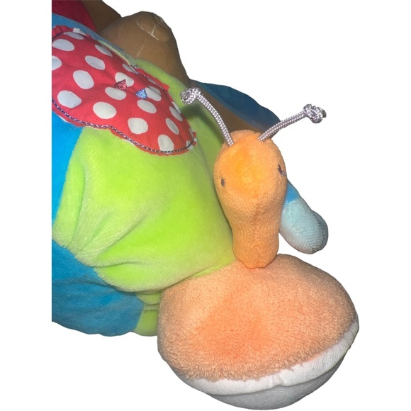Kaloo Bunny Rabbit Apple Worm Blue Green Orange Velour Round Rattle Big Feet - Picture 2 of 10